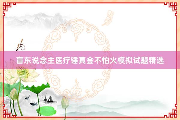 盲东说念主医疗锤真金不怕火模拟试题精选